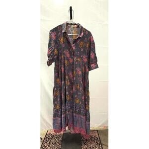 NATURAL LIFE Floral Midi Dress - Purple and Pink